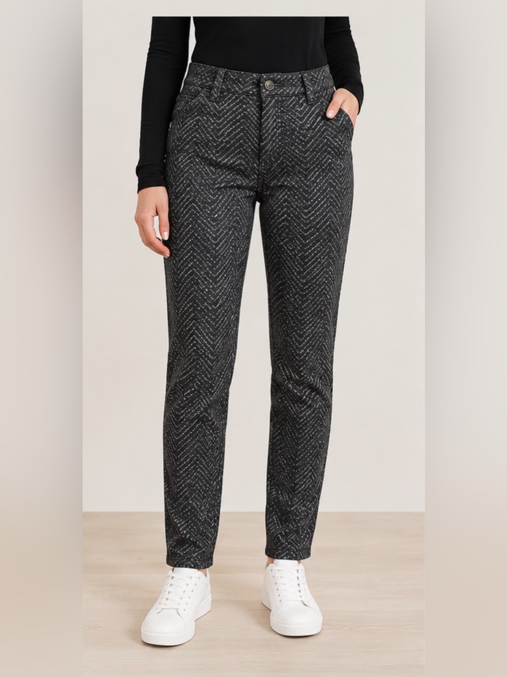 Gloria Vanderbilt Black and Gray Amanda Pants